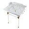 Kingston Brass 30 Carrara Marble Console Sink with Acrylic Legs, Marble WhiteBrushed Brass LMS3030MASQ7 - alternate 1
